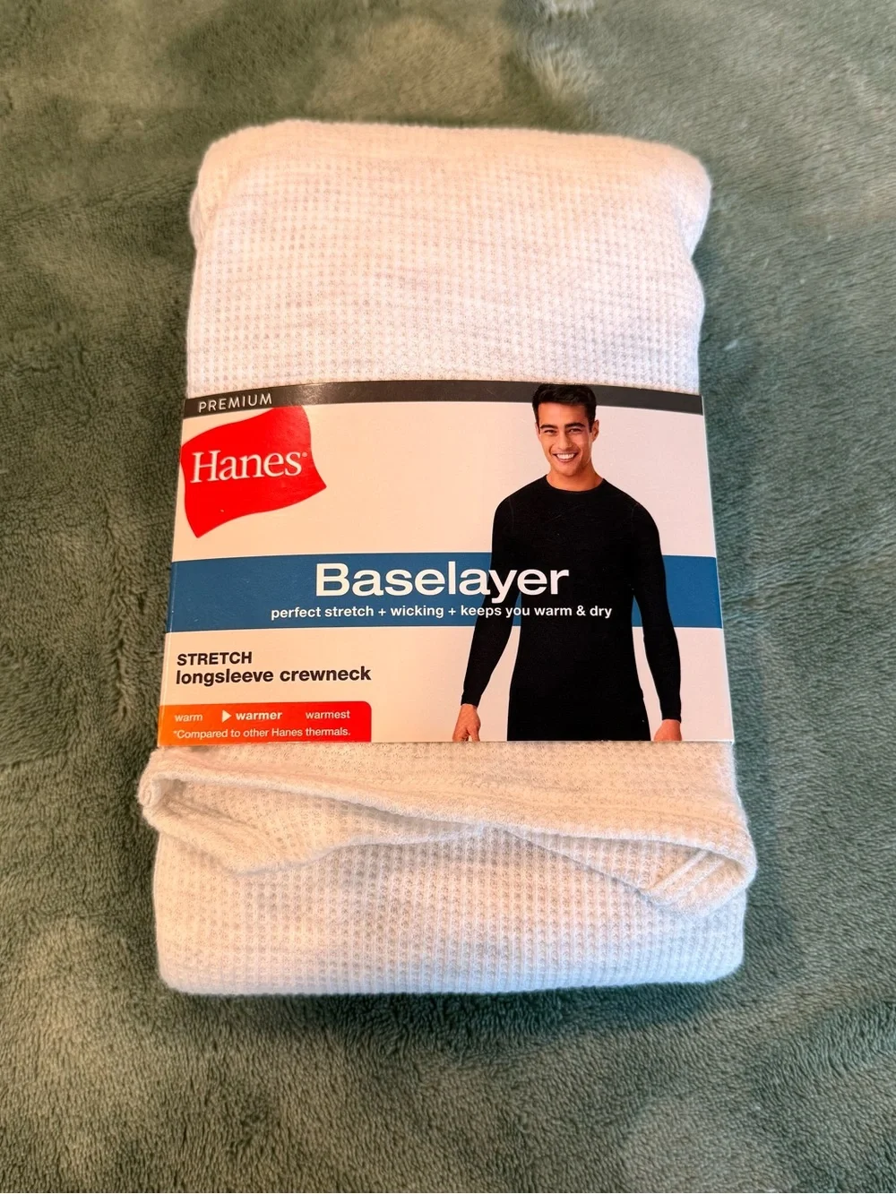 Hanes Baselayer Thermal Long Sleeve Crewneck Shirt Set Black & White NWT M